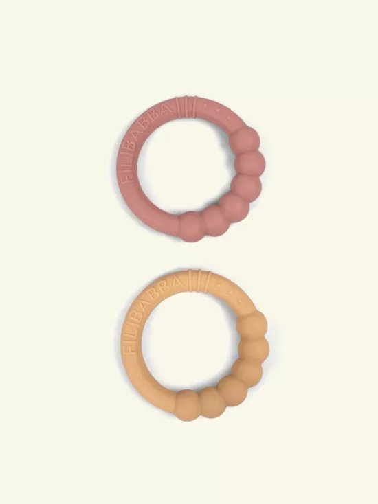 Filibabba Silicone Teether 2-pack vinted rose