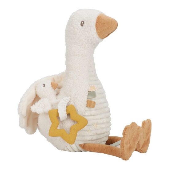 Jaunums! Little Dutch Activity Cuddle Toy Little Goose ´Newborn Naturals´ GRS