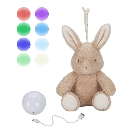 Jaunums! Little Dutch Cuddle Bunny Light & Sound ´Newborn Naturals´ GRS