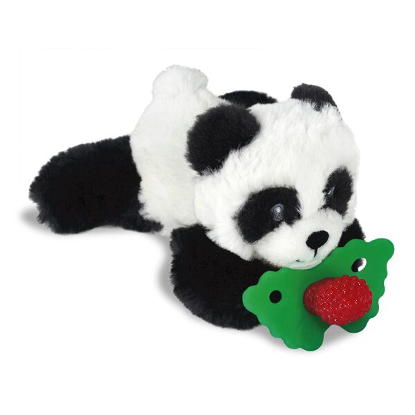 RaZbaby - plush paci/teether holder with teether panda & red