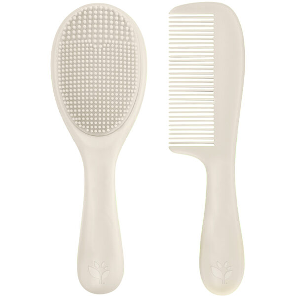 Cradle cap brush & comb made from plant-plastic & silicone - Light Spice