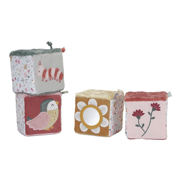 LITTLE DUTCH Set of soft cubes  ́Flowers & Butterflies ́