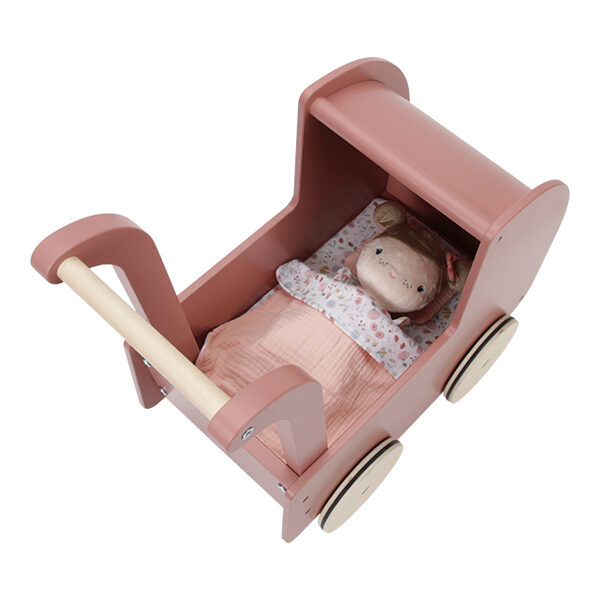 Little Dutch wooden doll pram incl. textiles and doll 