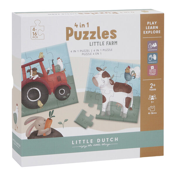 LITTLE DUTCH 4 in 1 puzles 'Little farm' 