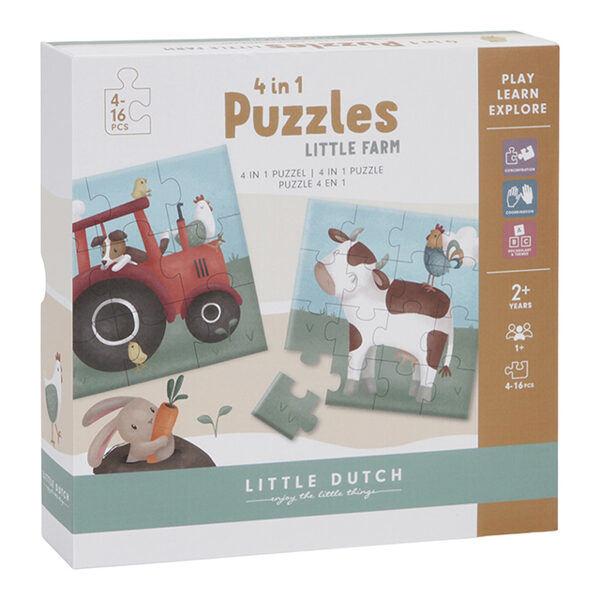 Little Dutch 4 in 1 puzzles ´Little Farm´ FSC